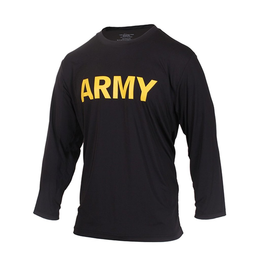 Military ARMY BLACK Long Sleeve Mens Shirt Yellow NEW Squared Away 2 M L XL